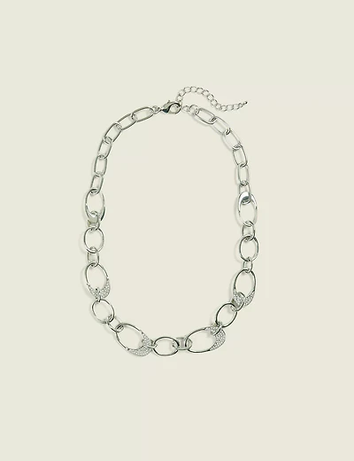 Pop Tab Pave Multi-Row Necklace