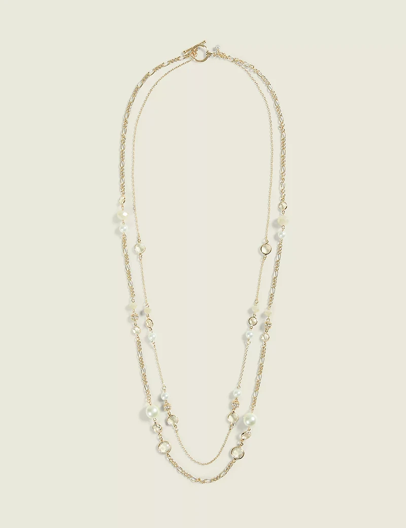 Gold Bead & Fireball Multi Row Neck