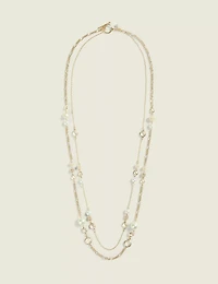 Gold Bead & Fireball Multi Row Neck