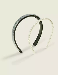 Embellished and Pearl Headband Set