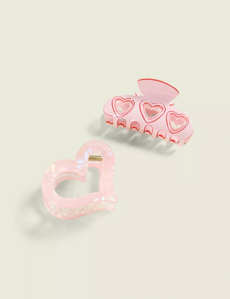 Heart Hair Clips 2-Pack