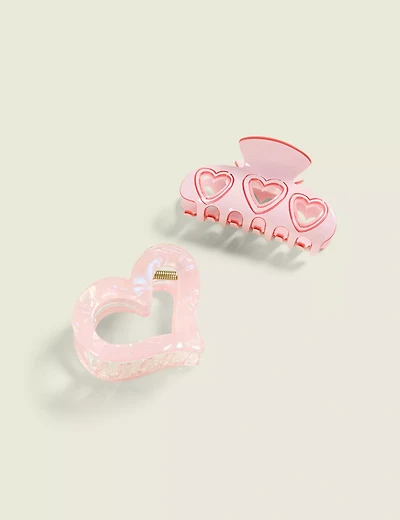 Heart Hair Clips 2-Pack