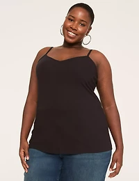 V-Neck Body-Skimming Cami With Shelf Bra