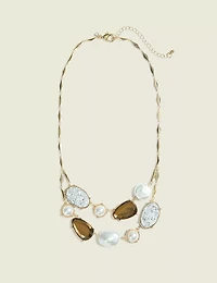 Stone & Druzy Multi Row Necklace