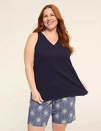 Comfy Cotton V-Neck Tank & Bermuda Short PJ Set