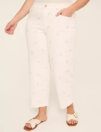 High-Rise Ankle Embroidered Jean