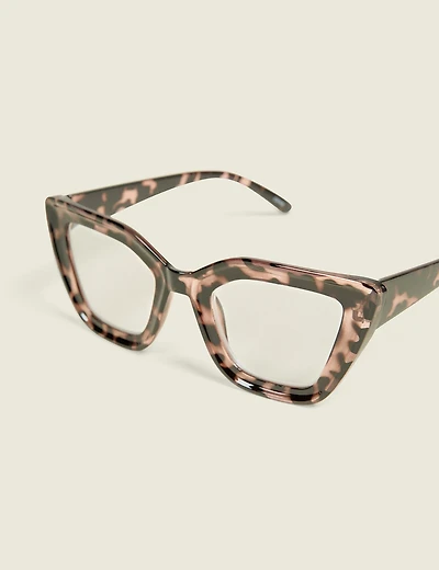 Pink Tortoiseshell Cateye Reader Glasses
