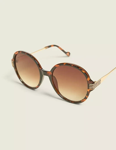 Tortoiseshell Round Sunglasses