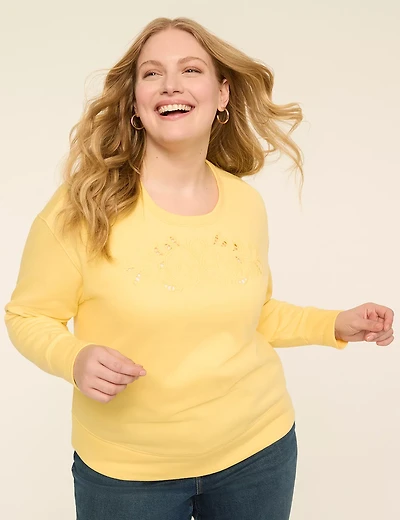 Long-Sleeve Embroidered Sweatshirt