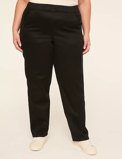 Pull-On Sateen Chino Ankle Pant