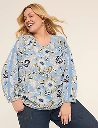 Long-Sleeve Crew-Neck Top