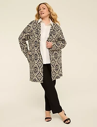 Long-Sleeve Notch Collar Coatigan
