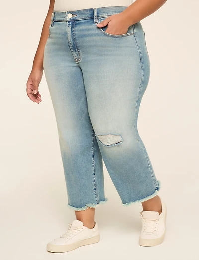 360 Flex Signature Fit Straight Leg Destruction Capri