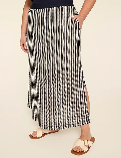 Side-Slit Crochet Maxi Skirt