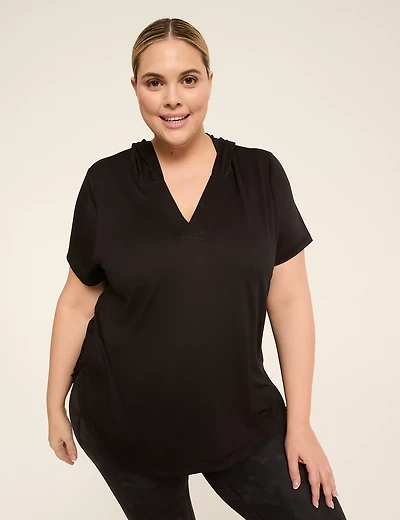 LIVI Soft Short-Sleeve Hooded Top