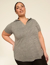 LIVI Soft Short-Sleeved Hoodie Top