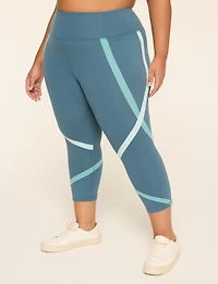 LIVI Soft High-Rise Colorblock Capri 7/8 Legging