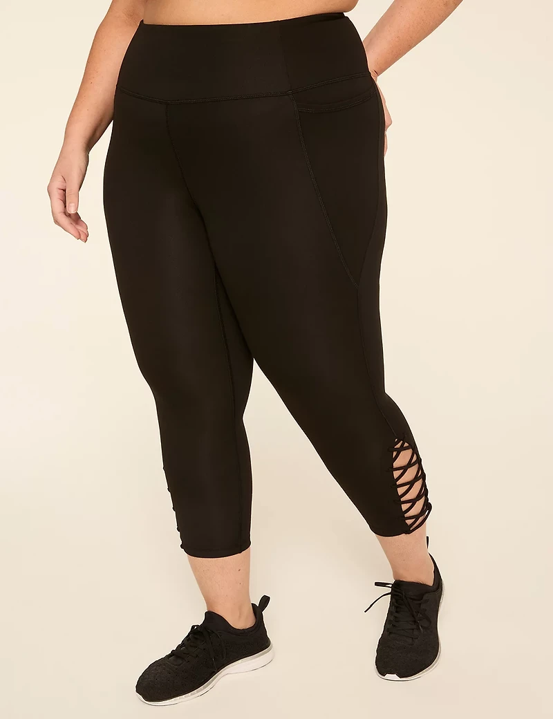 LIVI Soft High-Rise Macrame-Detail Capri