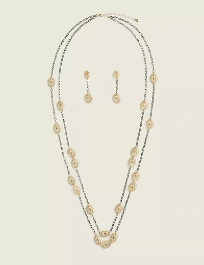 Long Double Strand Station Necklace