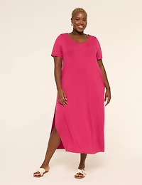 Short-Sleeve Maxi T-Shirt Dress