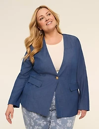 Perfect Drape Collarless Blazer