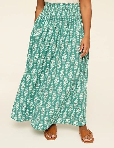 Smocked Waist Maxi Skirt