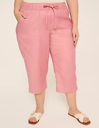 Elastic Tie Waist Capri Pant