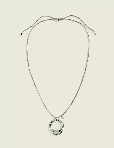 Silver Long Pendant Necklace