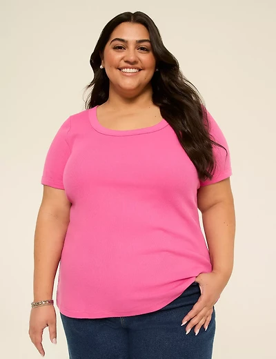 Short-Sleeve Scoop-Neck Tee