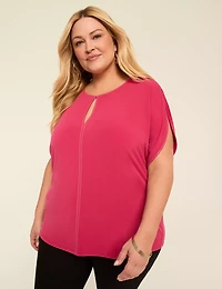 Split-Sleeve Keyhole Top