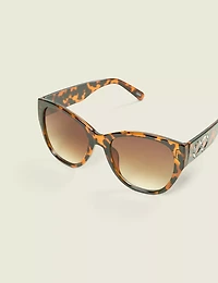 Tortoiseshell Embellished Cateye Sunglasses