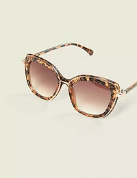 Quilted Tortoiseshell Cateye Sunglasses
