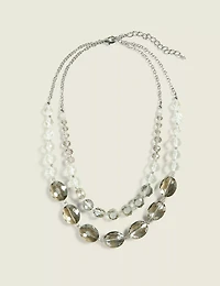 Grey Multi Row Beaded Necklace