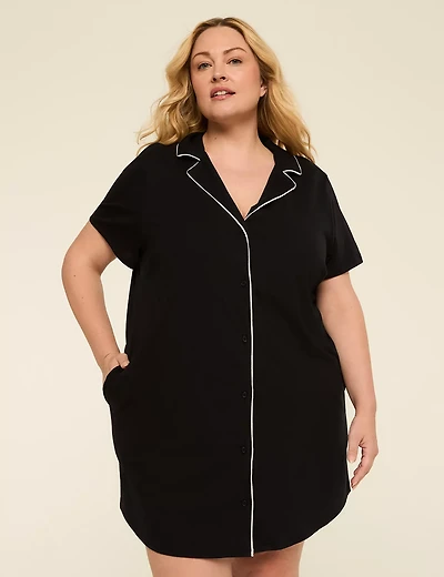 Comfy Cotton Notch-Neck Sleepshirt
