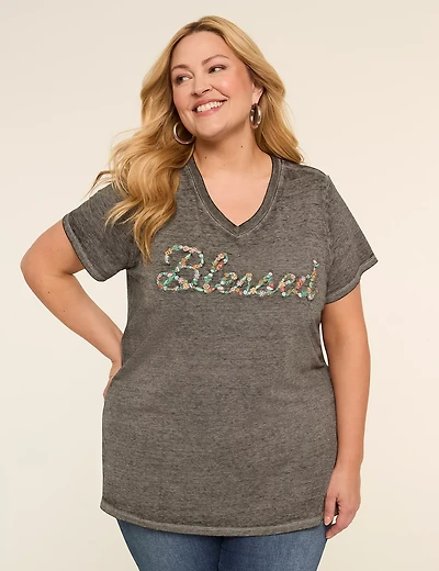 Short-Sleeve Blessed Graphic Tee