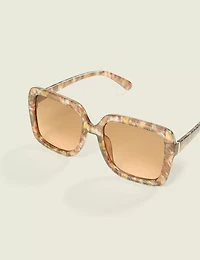 Light Tortoiseshell Square Sunglasses