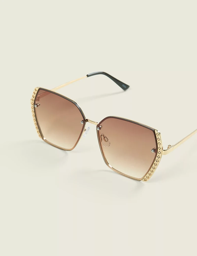 Filigree-Detail Square Sunglasses