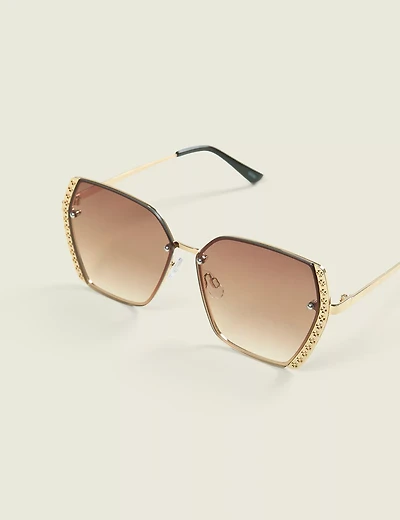 Filigree-Detail Square Sunglasses
