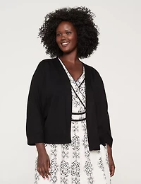 3/4-Sleeve Open-Front Shrug