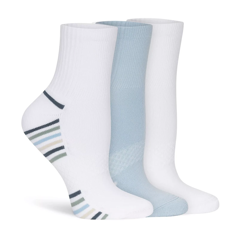 Lemon Powder Stripe Quarter Crew Socks