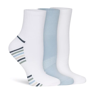 Lemon Powder Stripe Quarter Crew Socks