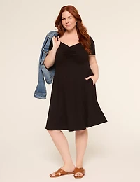 Flutter-Sleeve Swing Dress