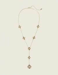 Pearlized Flower Y-Necklace
