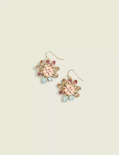 Peach-Toned Flower Stud Earrings