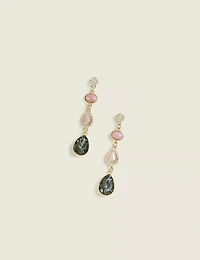 Pink Cat's Eye Imitation Stone Drop Earrings