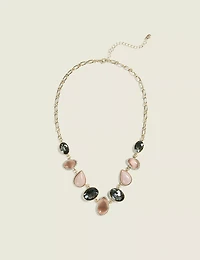 Pink Cat's Eye Imitation Stone Necklace