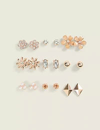 Floral & Peach Tones Earring 9 Pack