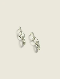 Silver Pave Chain-Linked Earrings