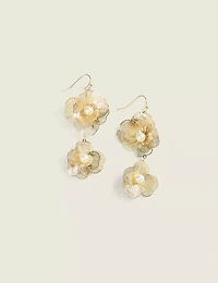 Gold Filagree Double Floral Drop Earrings
