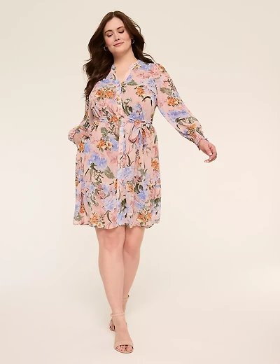 Long-Sleeve Button Shirt Dress